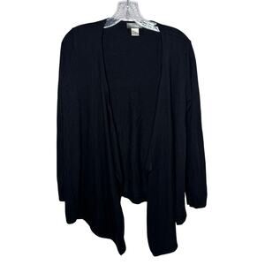 Neiman Marcus Silk Cashmere Open Front Cardigan Black Size M‎
